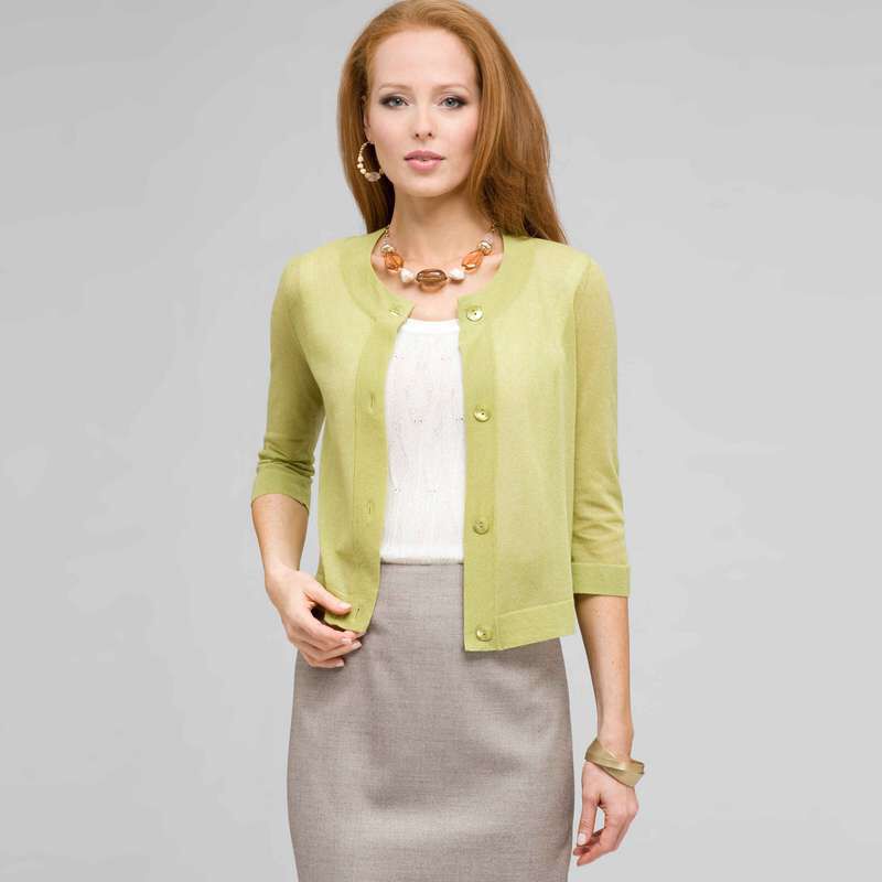 3/4 Sleeve Cardigan, , large